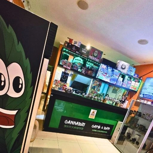 Mr Weed Pattaya second floor chill room with PlayStation and comfortable seating